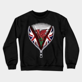 Welsh Flag  Wales Flag zipped British Flag - Gift for Welsh From Wales Crewneck Sweatshirt